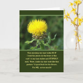 CARTE HUMOUR/ MA MAUVAISE JOURNÉE DES CHEVEUX/"COMMENT F (Fleur jaune)