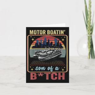 Carte Humour nautique Pontoon Capitaine Bateau Lover Nau