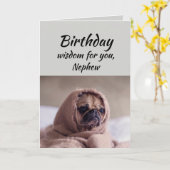 Carte Humour Nephew Anniversaire Sagesse Mignonne chien (Fleur jaune)