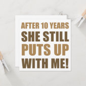 Carte Humour pour hommes 10e anniversaire (Devant/Arrière en situation)