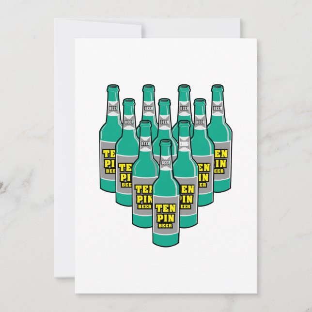 Carte humour quilles bowling bière (Devant)