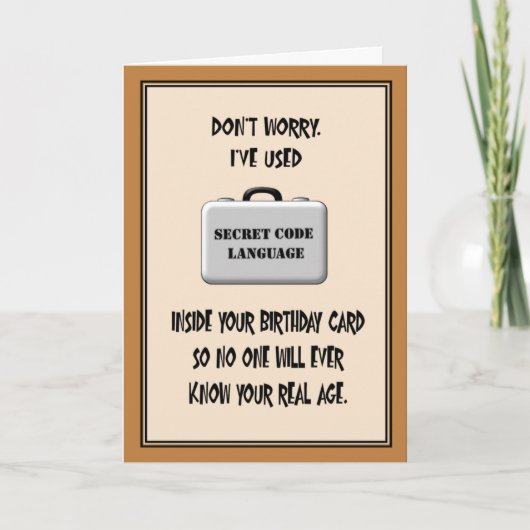 Carte Humour secret 60e anniversaire (Devant)