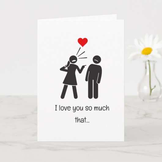 Carte Humour Stickman Couple Joke Funny Valentines Day (Petite plante)