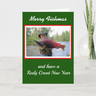 Carte Humouristique Joyeux Fish Noël Votre Photo de Pêch