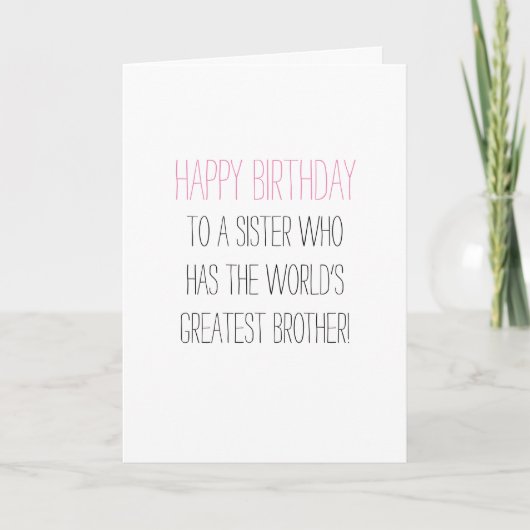 Carte Humourous Birthday Sister (Devant)