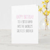 Carte Humourous Birthday Sister (Fleur jaune)