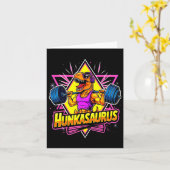 Carte Hunkasaurus Gym Workout T-rex Powerlifter Bodybui (Fleur jaune)