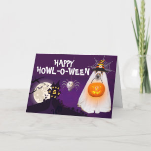 Carte Hurlement de chien effrayant Halloween