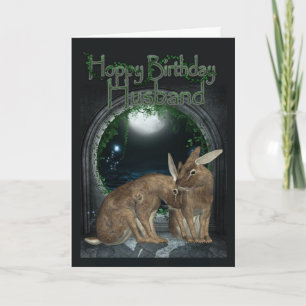 Carte Husband Birthday Card - Hoppy Birthday With Rabbit