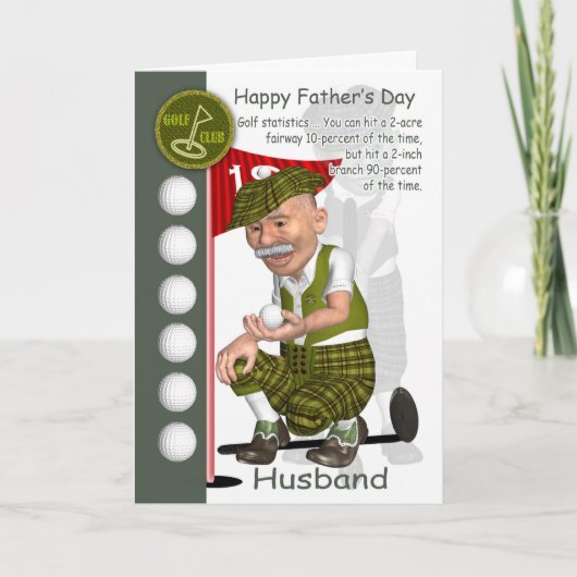 Carte Husband Golf Father's Day Greeting Card Golfing (Devant)