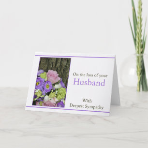 Carte Husband loss Rose sympathy Card