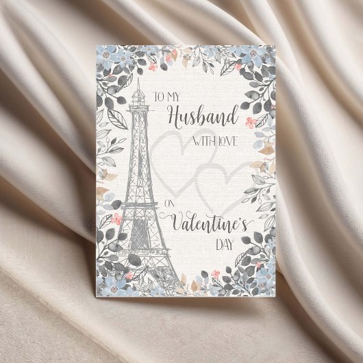 Carte Husband Romantic Valentines Day Eiffel Tower