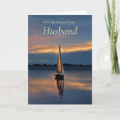 Carte Husband Sympathy with Sailboat on the Water  (Devant)