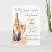 Carte Husband Wedding Anniversary Card (Devant)