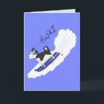 Carte Huski - Funny Huski Dog Ski Greeting Card<br><div class="desc">This HuSKI is hitting the slopes and going skiing this winter!  Perfect for the huski dog lover or ski enthusiast.  The card has a contrasting color inside that is easy to write on.</div>