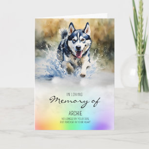 Carte Husky aquarelle animal chien perte sympathie