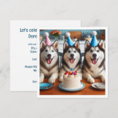 Carte Husky, carte photo Husky, anniversaire de ch (Devant / Derrière)