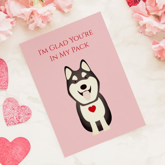 Carte Husky, Chien Valentine, Saint Valentin