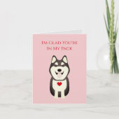 Carte Husky, Chien Valentine, Saint Valentin (Devant)