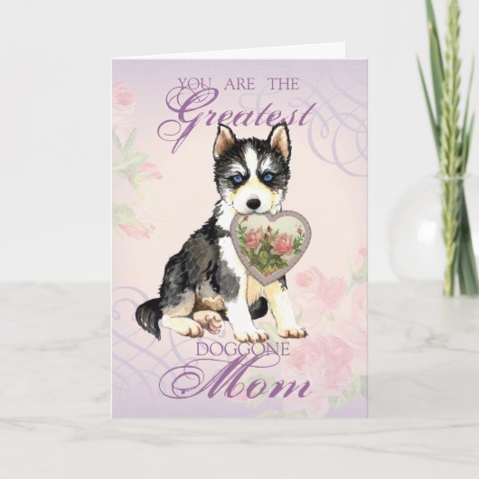 Carte Husky Heart Maman (Devant)