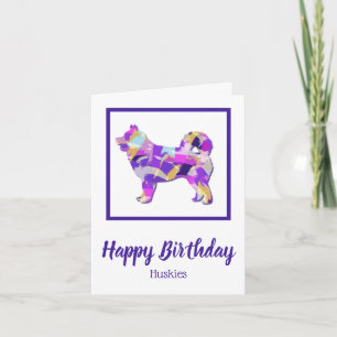Carte Husky Siberian Chien Silhouette PPY&B Anniversaire