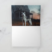 Carte Husky sibérien Halloween Épouvantable (Intérieur)
