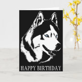 Carte Husky Sibérienne / Carte Malamute Alaskan (Fleur jaune)