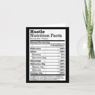 Carte Hustle Nutrition Facts Noël Anniversaire Cadeau Ra