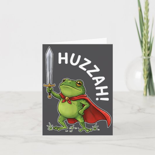 Carte Huzzah Frog Knight Funny Sword Meme Frog Quote Men (Devant)