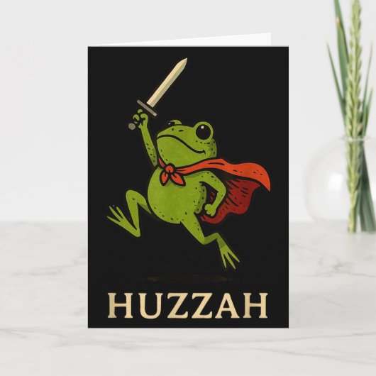 Carte Huzzah Frog Knight Funny Sword Meme Quote  (Devant)