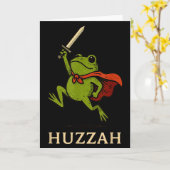 Carte Huzzah Frog Knight Funny Sword Meme Quote  (Fleur jaune)