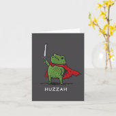 Carte Huzzah Frog Knight Funny Sword Meme Quote  (Fleur jaune)