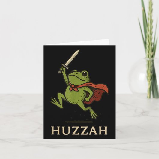 Carte Huzzah Frog Knight Funny Sword Meme Quote (Devant)