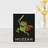 Carte Huzzah Frog Knight Funny Sword Meme Quote (Fleur jaune)