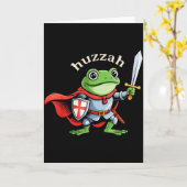 Carte Huzzah Frog Knight Funny Sword Meme Quote Medieval (Fleur jaune)