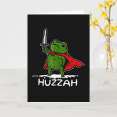 Carte Huzzah Grenouille Chevalier Citation de Mème d'Épé (Fleur jaune)