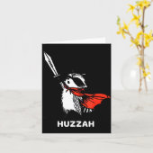 Carte Huzzah Raccoon Knight Funny Sword Meme Quote  (Fleur jaune)