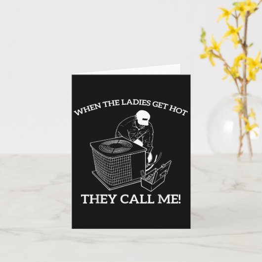 Carte Hvac Drôle Quand Les Dames Deviennent Chaudes, Ell (Fleur jaune)