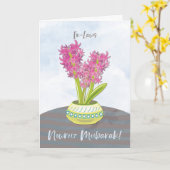 Carte Hyacinthes en droit Norooz sur table (Fleur jaune)