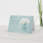 Carte Hydrangea Blanche Pensée Pour Vous Dans Un Vase Ca (Devant)