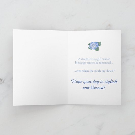 Carte Hydrangea Bouquet Fille Anniversaire (Intérieur)