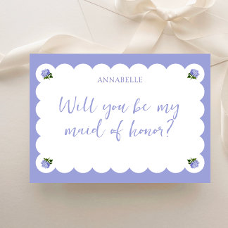 Carte Hydrangea, coquille classique, servante d'honneur