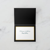 Carte Hydrangea Élégant Noir et Blanc Botanique Annivers (Intérieur)