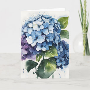 Carte Hydrangea - Fleurs aquarelles