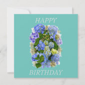 CARTE HYDRANGEA FLEURS JOYEUX ANNIVERSAIRE (Devant)