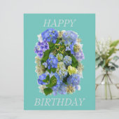 CARTE HYDRANGEA FLEURS JOYEUX ANNIVERSAIRE (Debout devant)