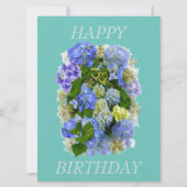 CARTE HYDRANGEA FLEURS JOYEUX ANNIVERSAIRE (Devant)