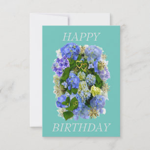 CARTE HYDRANGEA FLEURS JOYEUX ANNIVERSAIRE