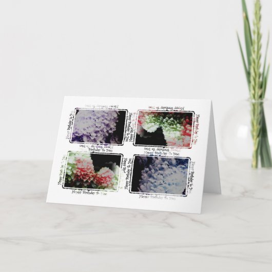 Carte Hydrangea Joyeux anniversaire pour vous (Devant)