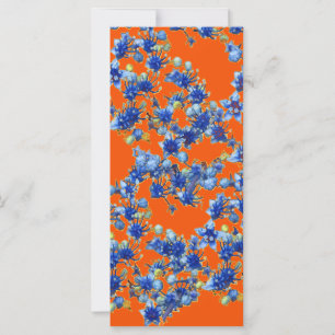 Carte hydrangea orange et bleu